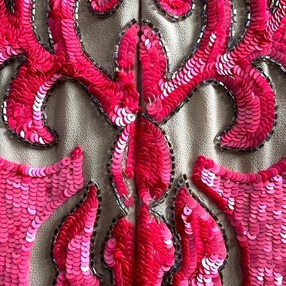 Needle & Thread Sequin Motif Shift Dress Pink Size 8 - Picture 12 of 12